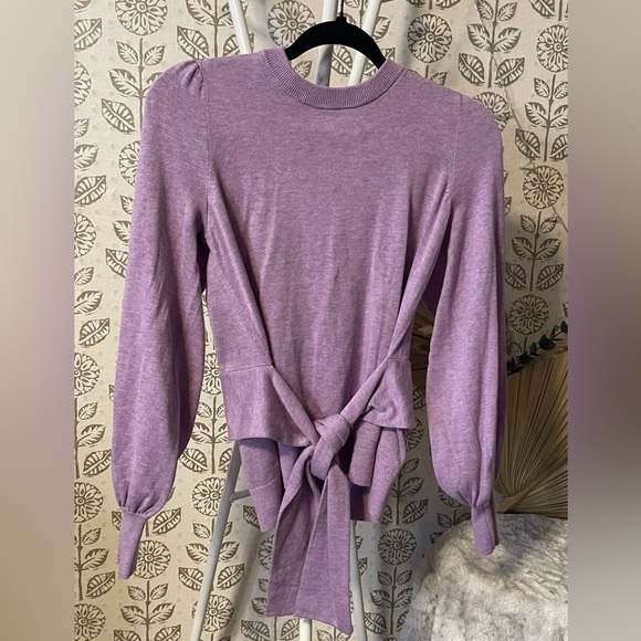 Ralph Lauren Lavender Knit Front Tie Top Size Small - Picture 1 of 8